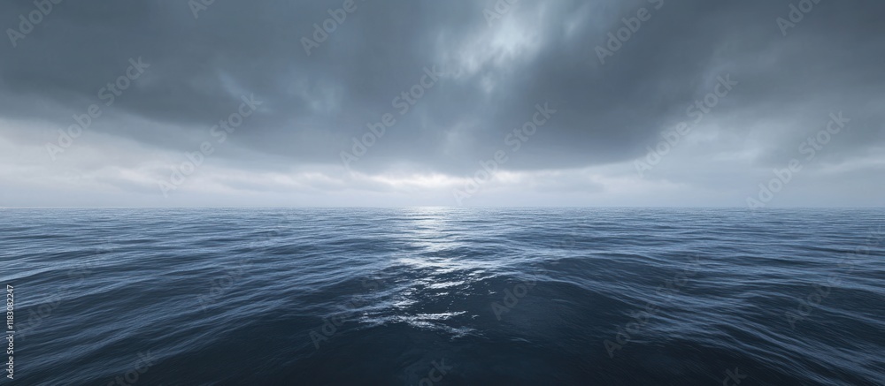 Fototapeta premium Dramatic ocean scene under a stormy sky.