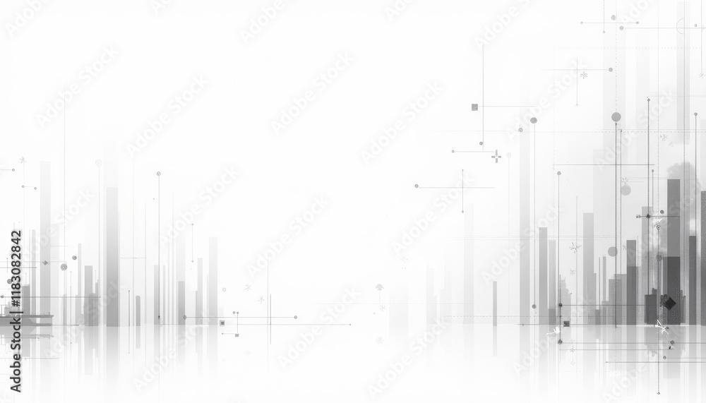 Obraz premium Abstract Graph Data in Monochrome