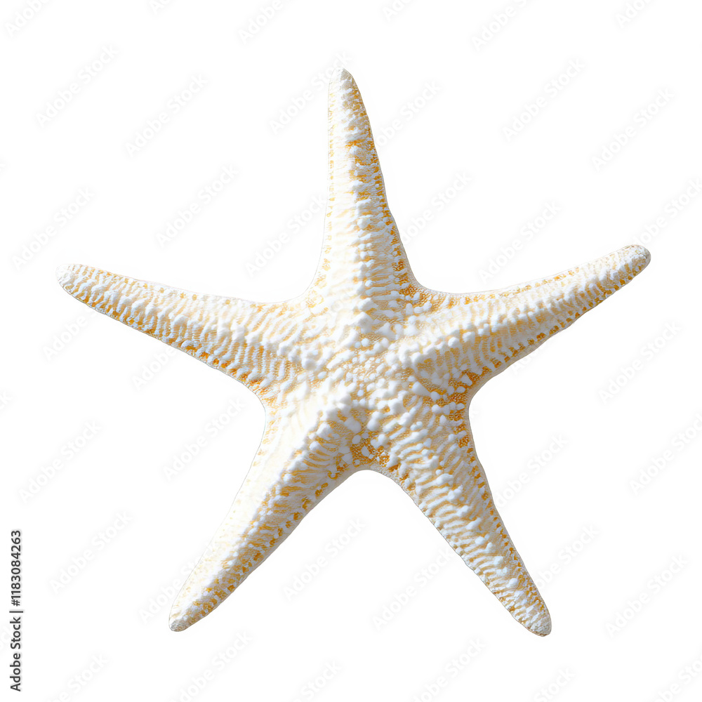 White Starfish on Clean White Background with No Shadows for Versatile Use in Design Projects White Starfish on Clean White Background with No Shadows for Versatile Use in Design Projects