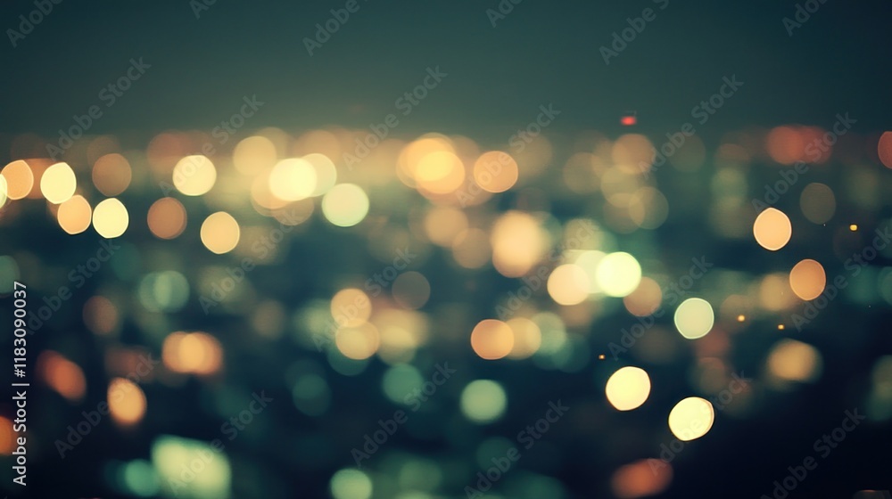 Obraz premium Blurred night cityscape with bokeh lights.