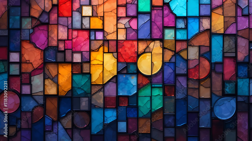 Fototapeta premium Abstract stained glass pattern