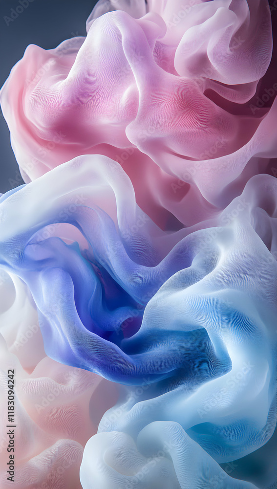 Abstract Pastel Swirls: A Symphony of Pink, Blue, and White Abstract Pastel Swirls: A Symphony of Pink, Blue, and White