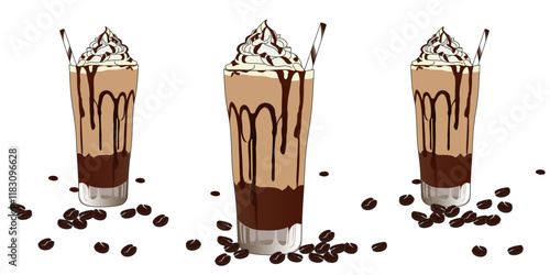 Iced Mocha Frappuccino vector design eps 4