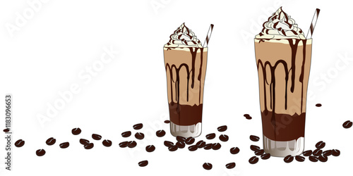 Iced Mocha Frappuccino vector design eps 3