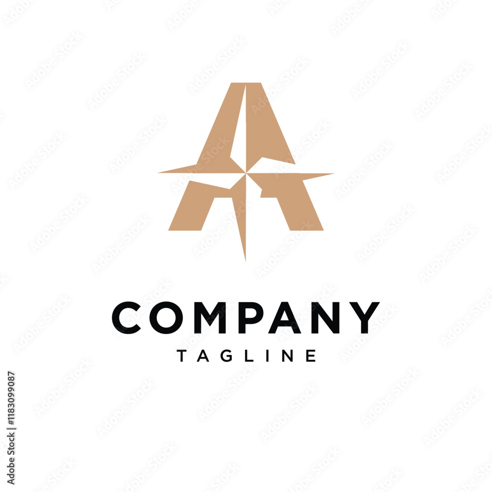 Letter A Compass Logo Icon Vector Letter A Compass Logo Icon Vector