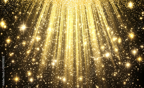 Stunning Radiant Golden Sparkle Showcasing Magical Light in Motion photo