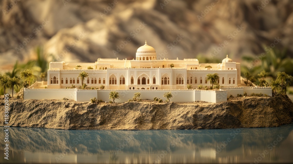 Fototapeta premium Architectural Model: Palace by the Water