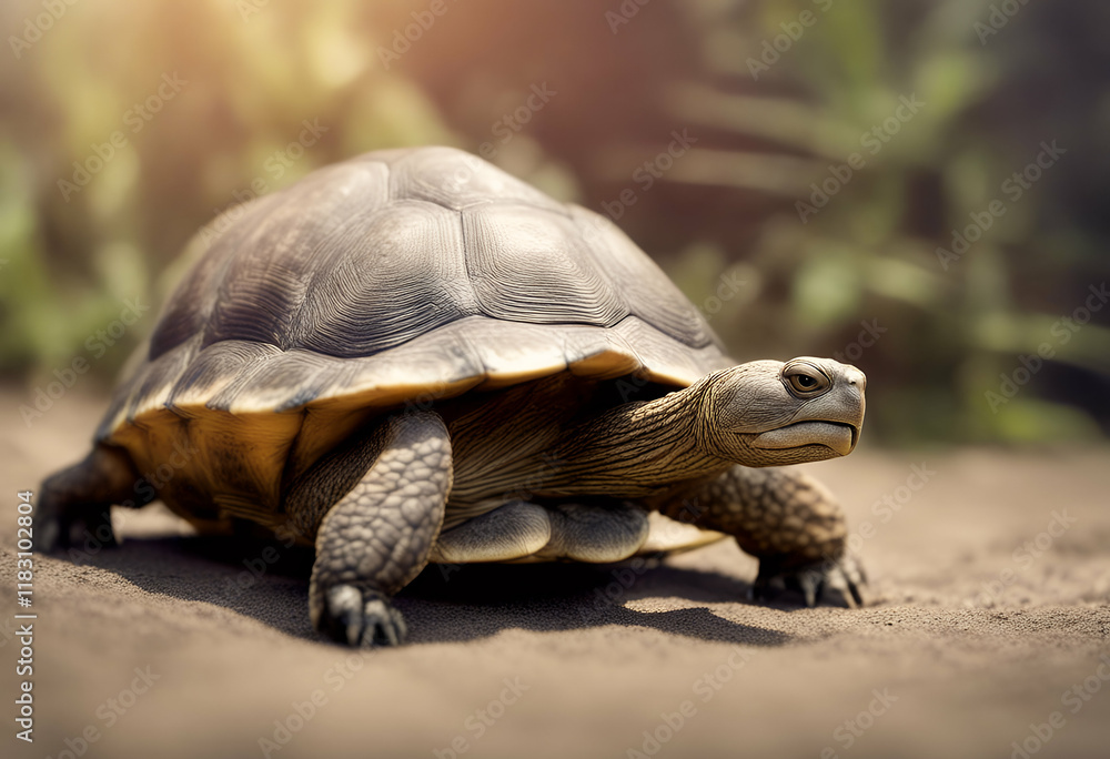 Obraz premium race place tortoise first concept turtle hare running marathon runner finish line persevere good competition challenge