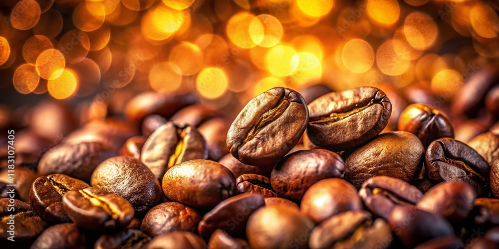 Macro Coffee Beans Background: Rich Brown Roasted Coffee Bean Texture Close Up Macro Coffee Beans Background: Rich Brown Roasted Coffee Bean Texture Close Up