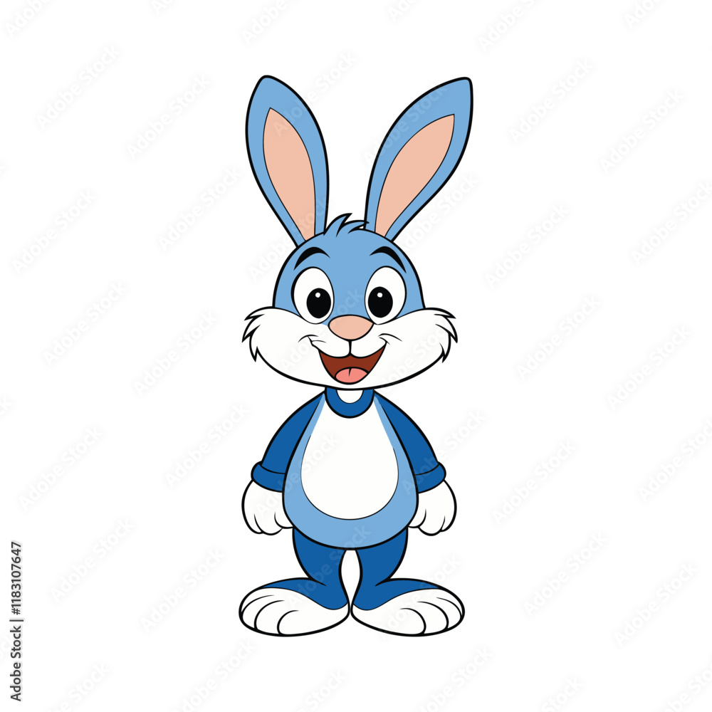 Fototapeta premium A Cute and Cheerful Cartoon Bunny
