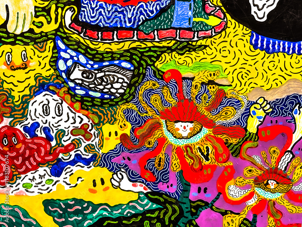 Background of Colorful Art Design, Creative ideas illustration, Hand drawn trendy Vector illustration Background of Colorful Art Design, Creative ideas illustration, Hand drawn trendy Vector illustration