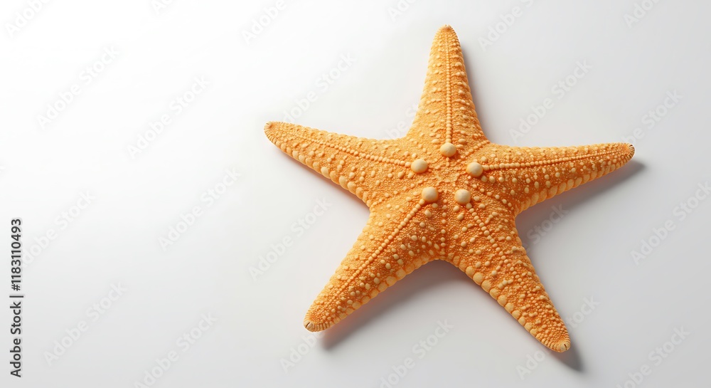 Orange Starfish on White Background Beach Ocean Summer Seashell Coastal Marine Nautical Decoration Orange Starfish on White Background Beach Ocean Summer Seashell Coastal Marine Nautical Decoration