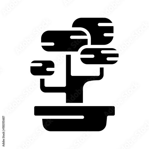 Bonsai tree icon in glyph style