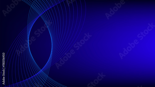 Wavy blended lines with blue color abstract background