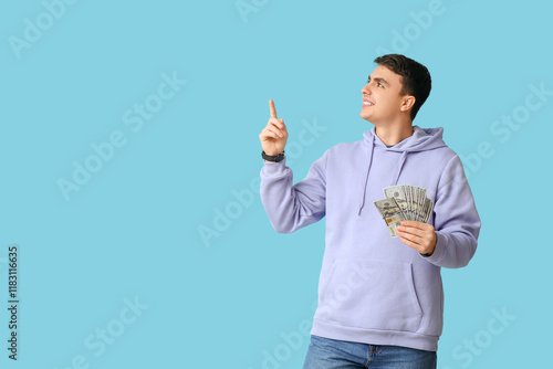 Young man with dollar bankn...