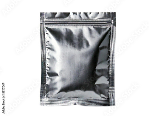 Silver foil bag mockup On Transparent Background