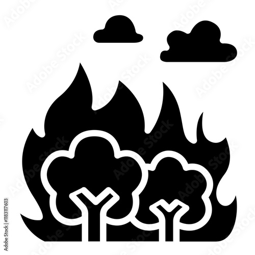 Air pollution icon in glyph style