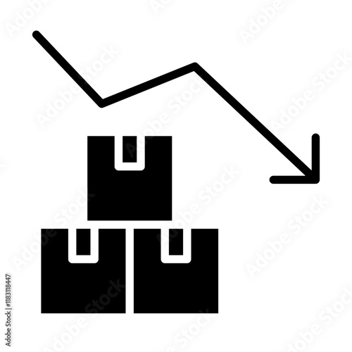 Economic recession icon in glyph style