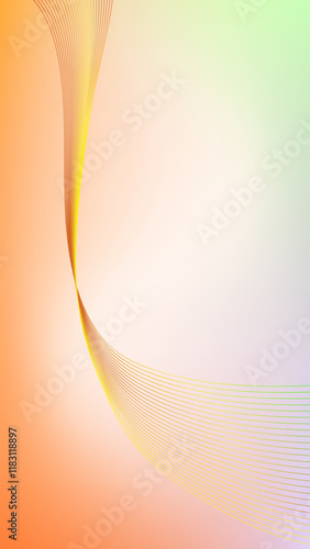 Yellow brown wavy blended lines abstract background