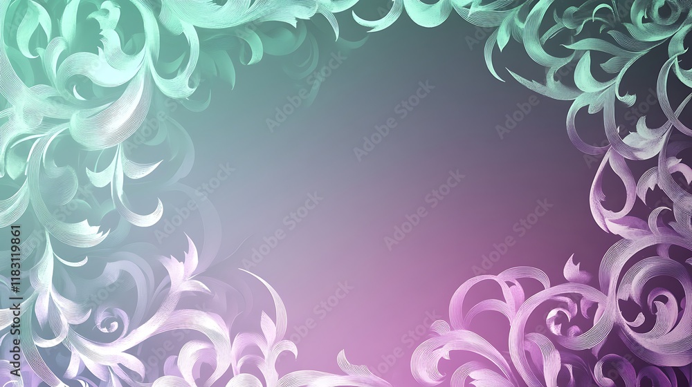 Elegant Floral Design Border Pastel Background Elegant Floral Design Border Pastel Background