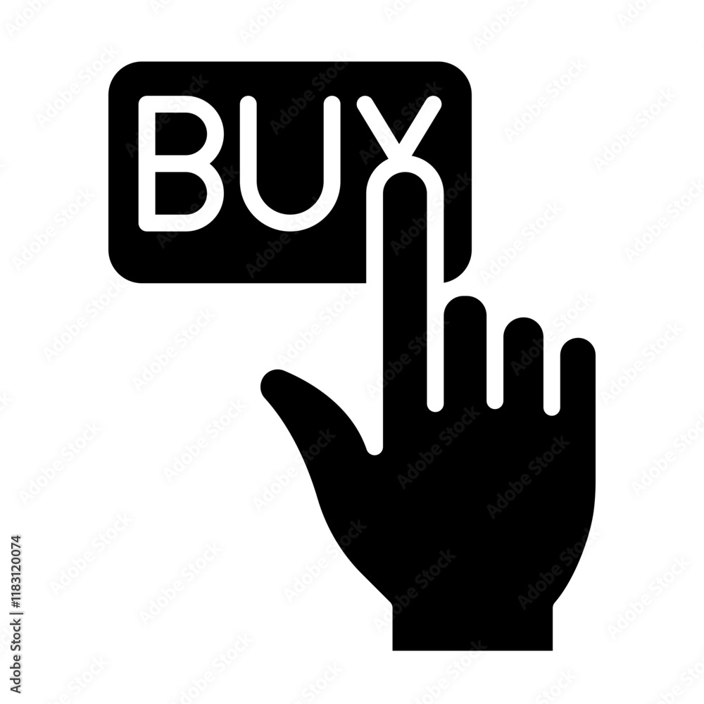 Fototapeta premium Online shopping icon in glyph style
