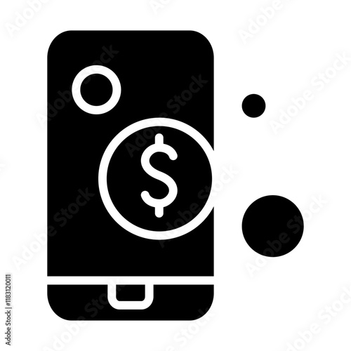 Internet banking icon in glyph style