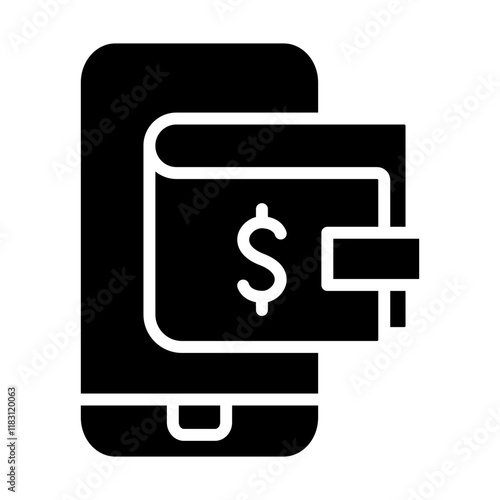 E-wallets icon in glyph style