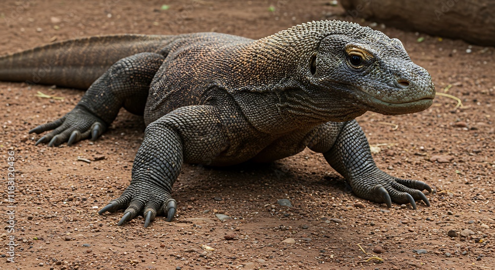 Komodo Dragon Reptile Wildlife Closeup Powerful Scales Skin Texture Indonesia Komodo Dragon Reptile Wildlife Closeup Powerful Scales Skin Texture Indonesia