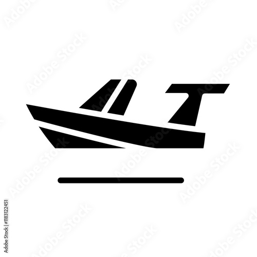 Speed boat icon in glyph style