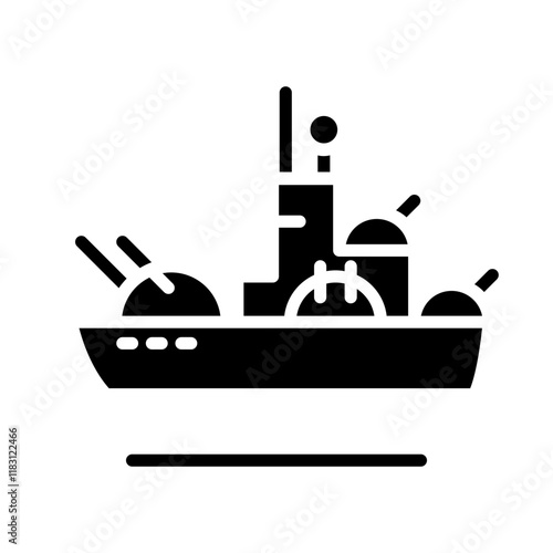 Warship icon in glyph style