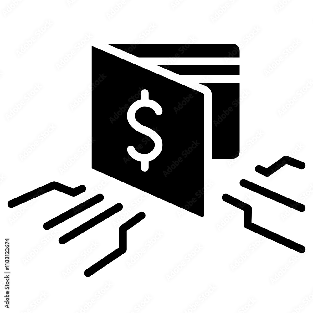 Digital wallet icon in glyph style Digital wallet icon in glyph style