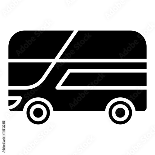 Bus icon in glyph style