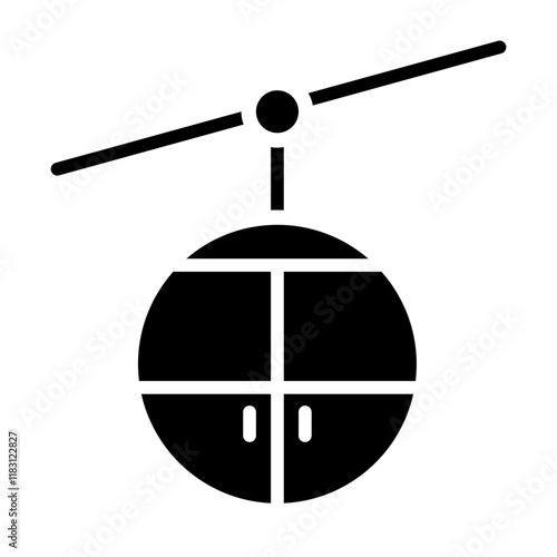 Cable car icon in glyph style