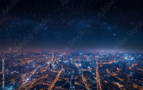 Wallpaper Mural city at night Torontodigital.ca