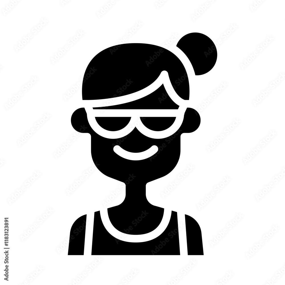 Tourist icon in glyph style