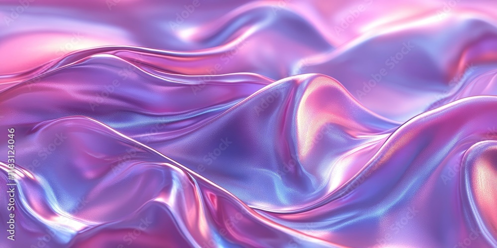 Obraz premium Pastel pink violet gradient background, holographic effects texture, desktop backdrop, retro-inspired tones, Generative AI