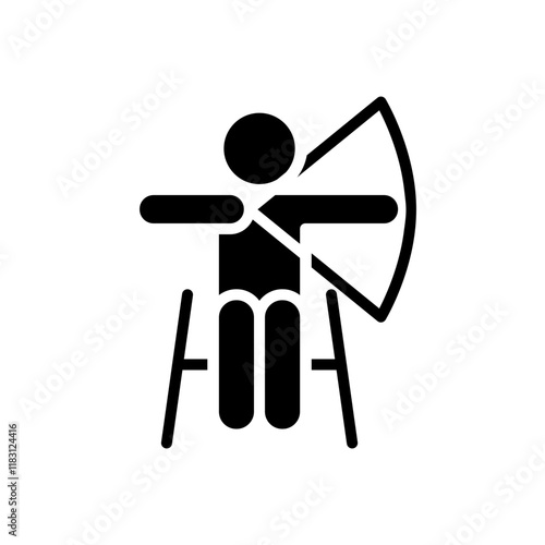 Para-archery icon in glyph style