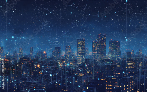 Wallpaper Mural city at night Torontodigital.ca