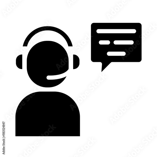 Help desk icon in glyph style