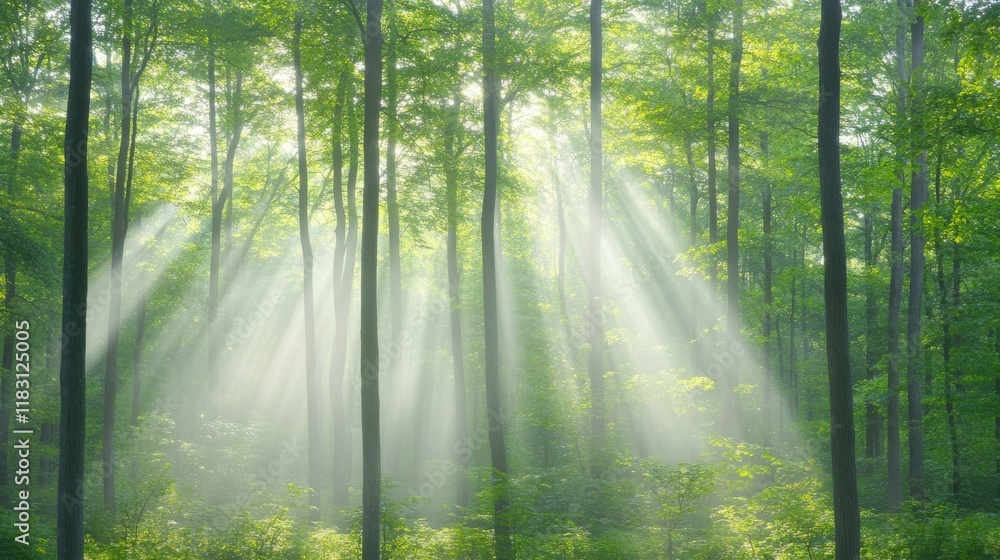 Fototapeta premium misty morning in the forest