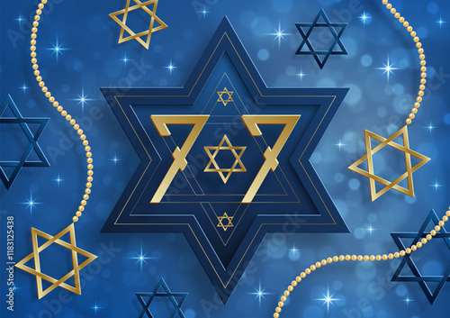 Happy Independence day of Israel card for festive 77 years