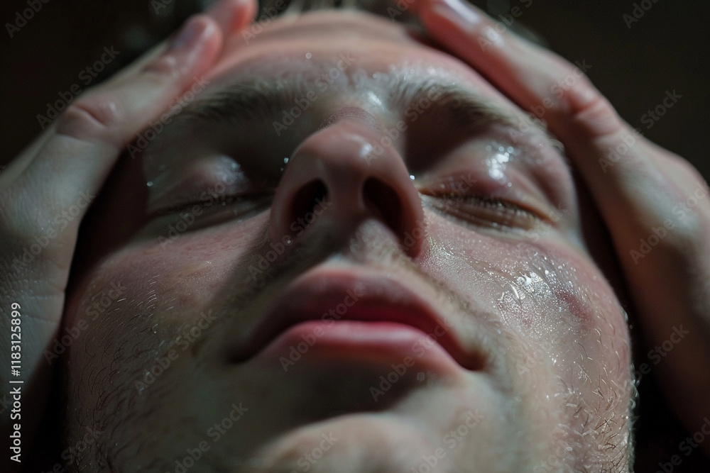 Obraz premium Macro Shot of Relaxing Facial Massage