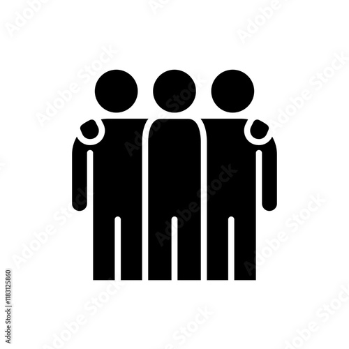 Hug icon in glyph style