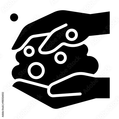 Washing hands icon in glyph style