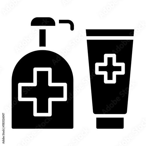 Alcohol gel icon in glyph style