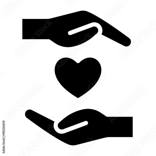 Charity icon in glyph style