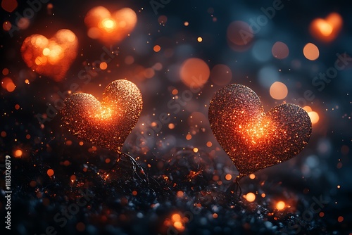 Radiant Cluster of Glowing Hearts

 photo