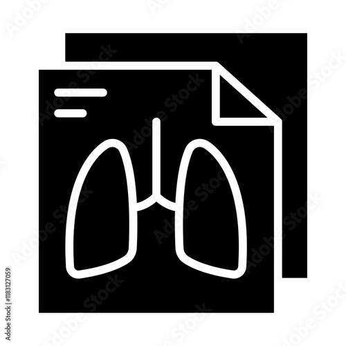 Lung X-ray icon in glyph style