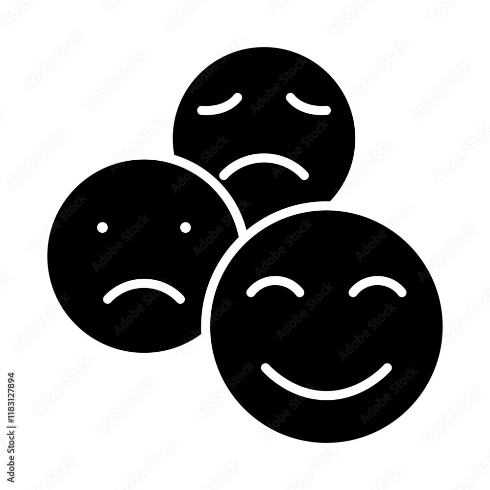 Fototapeta premium Bipolar icon in glyph style