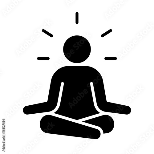 Meditation icon in glyph style